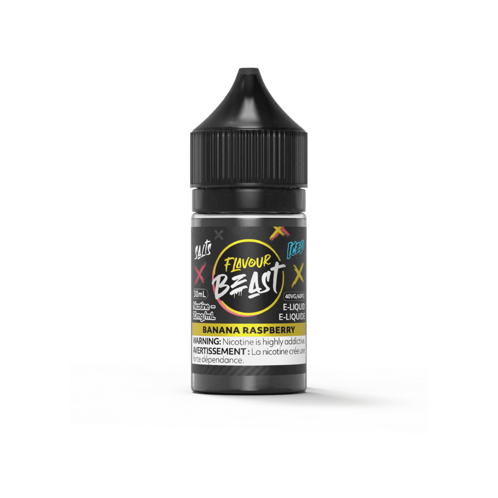 Flavour Beast nicotine salt e-juice in Banana Raspberry Iced